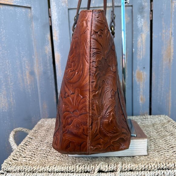Patricia Nash Tooled Burnished Leather Tote Shopper - Picture 6 of 16